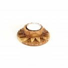 Olive Wood Candle Holder Hand Carved Star Circle Hand Made Holy Land Bethlehem
