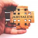 Olive Wood Jerusalem Cross Fridge Magnet Hand Made Holy Land Jerusalem