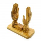 Olive Wood Praying Hands Bible Stand Hand Made Holy Land Jerusalem