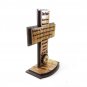 Olive Wood Lord's Prayer Cross 5" With Stand Laser Carved Holy Land Jerusalem