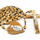 Olive Wood Wall Hanging Rosary With Eilat Stone Hand Made Holy Land Jerusalem Olive Wood Wall Hanging Rosary With Eilat Stone Hand Made Holy Land Jerusalem