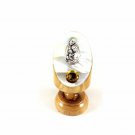 Holy Family Icon With Mother of Pearl Shell Design & Olive Wood Circular Stand