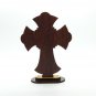 Olive Wood 2 Layered Cross With Stand & Silver Tone Metal Crucifix Holy Land Jer