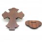 Olive Wood 2 Layered Cross With Stand & Silver Tone Metal Crucifix Holy Land Jer