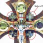 Olive Wood 2 Layered Cross With Stand & Silver Tone Metal Crucifix Holy Land Jer