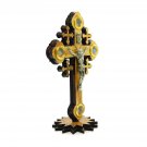 Olive Wood Cross With Stand 2 Layered & Silver Tone Metal Crucifix Holy Land Olive Wood Cross With Stand 2 Layered & Silver Tone Metal Crucifix Holy Land