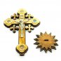 Olive Wood Cross With Stand 2 Layered & Silver Tone Metal Crucifix Holy Land
