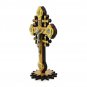 Olive Wood Cross With Stand 2 Layered & Silver Tone Metal Crucifix Holy Land