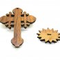 Olive Wood Cross With Stand 2 Layered & Silver Tone Metal Crucifix Holy Land
