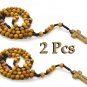 2 Olive Wood Rosary Necklace Lobster Clasp Hand Made Holy Land Bethlehem