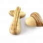 Olive Wood Gift Set of Carved Heart & Hand Holding Comfort Cross Holy Land