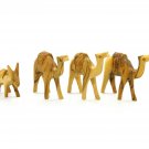 Set Of 3 Olive Wood Camels And 1 Donkey Hand Made Holy Land Jerusalem