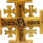 Olive Wood Jerusalem Cross With Stand God Bless Our Home Hand Made Holy Land