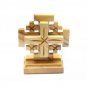 Olive Wood Jerusalem Cross With Stand Hand Made Holy Land Jerusalem
