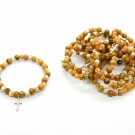 Olive Wood Bracelet 10 Pcs Lot Stretch With Metal Cross Hand Made Holy Land