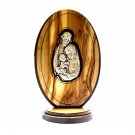 Olive Wood Plaque with Holy Family Icon Table Top Hand Made Holy Land Bethlehem Olive Wood Plaque with Holy Family Icon Table Top Hand Made Holy Land Bethlehem