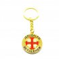 3 Pcs Jerusalem Cross Key Ring Key Chain Rotating Center Gold Color Metal Holy