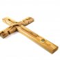 Jesus Wall Cross 30 cm Olive Wood Hand Carved With Soil Jerusalem