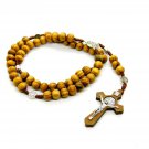 Holy Land Rosary Olive Wood Saint Benedict 17" Necklace Hand Made Jerusalem