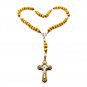 Holy Land Rosary Olive Wood Saint Benedict 17" Necklace Hand Made Jerusalem