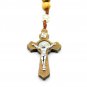 Holy Land Rosary Olive Wood Saint Benedict 17" Necklace Hand Made Jerusalem