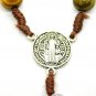 Holy Land Rosary Olive Wood Saint Benedict 17" Necklace Hand Made Jerusalem