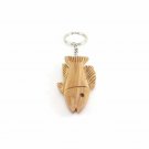 Olive Wood Key Chain Jesus Fish (Ichthys) Key Ring Hand Made Holy Land Bethlehem