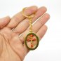 Gold Color Metal Cross Key Ring Key Chain Rotating Center Holy Land Jerusalem
