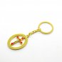 Gold Color Metal Cross Key Ring Key Chain Rotating Center Holy Land Jerusalem