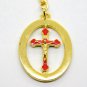 Gold Color Metal Cross Key Ring Key Chain Rotating Center Holy Land Jerusalem