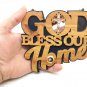 Olive Wood God Bless Our Home Plaque Hand Made Holy Land Jerusalem