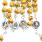 Olive Wood Rosary With Soil And Metal Cross Hand Made Holy Land Jerusalem