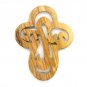 Olive Wood Cross Jesus Name Hand Carved Holyland Jerusalem