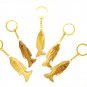 5 Pcs Olive Wood Fish Ichthys Keychain Keyring Hand Carved Holyland Jerusalem