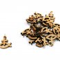 50 Pcs Olive Wood Fish With Cross Pendants Charms Laser Cut Holy Land Jerusalem