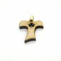 50 Pcs Olive Wood Tau Cross With Heart Pendants Charms Hand Made Holy Land Jerusalem