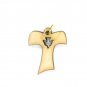 50 Pcs Olive Wood Tau Cross With Heart Pendants Charms Hand Made Holy Land Jerusalem