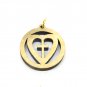 50 Pcs Olive Wood Cross Inside Heart Pendants Charms Hand Made Holy Land Jerusalem