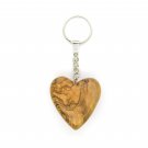 Olive Wood Heart Keychain Keyring Hand Made Holy Land Jerusalem