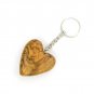 Olive Wood Heart Keychain Keyring Hand Made Holy Land Jerusalem
