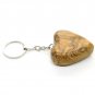 Olive Wood Heart Keychain Keyring Hand Made Holy Land Jerusalem