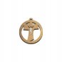 50 Pcs Olive Wood Tau Cross Circle Pendants Hand Made Holy Land Jerusalem
