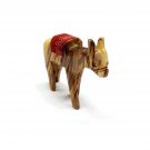 Olive Wood Hand Carved Donkey Statue With Red Saddle Holy Land Jerusalem Olive Wood Hand Carved Donkey Statue With Red Saddle Holy Land Jerusalem