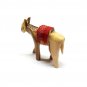 Olive Wood Hand Carved Donkey Statue With Red Saddle Holy Land Jerusalem