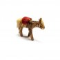 Olive Wood Hand Carved Donkey Statue With Red Saddle Holy Land Jerusalem