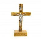Olive Wood Table Cross Crucifix 5.4 Inches Hand Made Holy Land Jerusalem