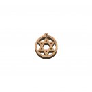 50 Pcs Olive Wood David Star Inside Circle Pendant Charm Holy Land Jerusalem