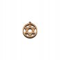 50 Pcs Olive Wood David Star Inside Circle Pendant Charm Holy Land Jerusalem