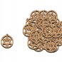 50 Pcs Olive Wood David Star with Cross Inside Circle Pendant Charm Holy Land