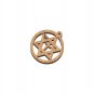 50 Pcs Olive Wood David Star with Cross Inside Circle Pendant Charm Holy Land